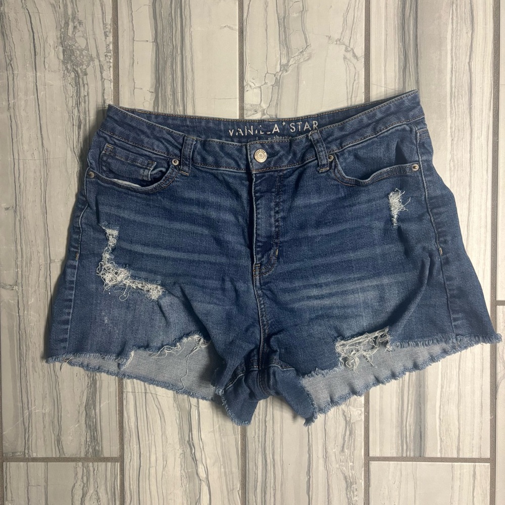 Vanilla Star Blue Distressed Jean Shorts